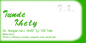 tunde khely business card